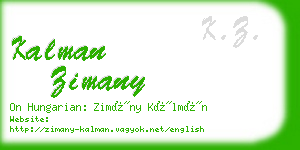 kalman zimany business card